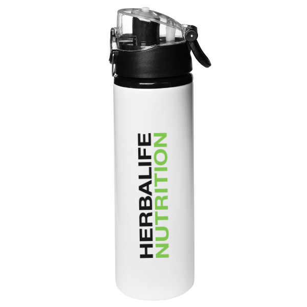 Bílá lahev s barevným logem 