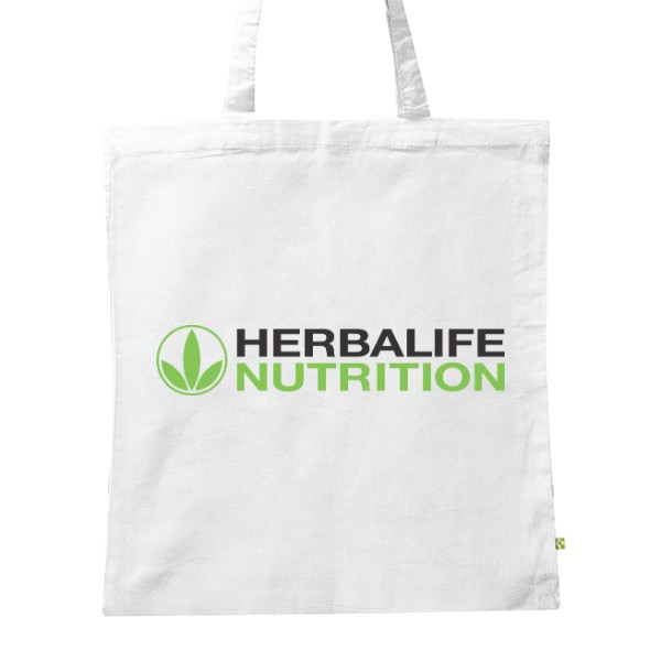 BIO bílá plátěná taška s barevným logem 