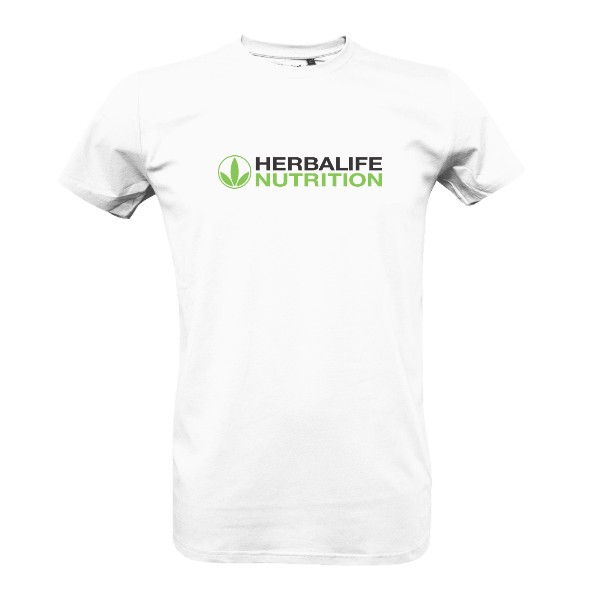 BIO pánské bílé tričko s barevným logem 