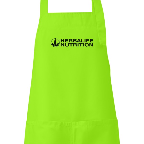 Limetková zástěra s černým logem 